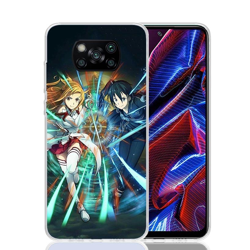 Sword Art Online Anime Case Phone Cover for Xiaomi Redmi Note 10 9 9S 8 8T 7 5 Pro Mi 12T 11T 10T 9T 12 11 Lite A3 A2 Trend Fund