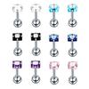 12 Pieces 16G Stainless Steel Cubic Zirconia Earrings for Women Stud Body Jewelry Set