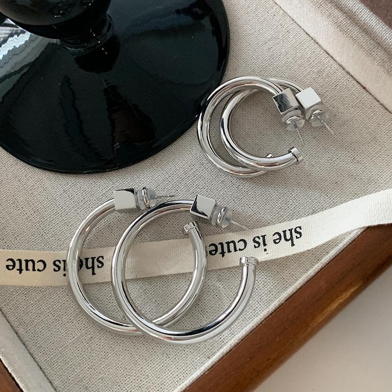 Guld Bokstav C, Ring, Slät Design, Kall Vind, Mode, Lätt Lyx, Exklusiv Känsla, Överdriven Sten.