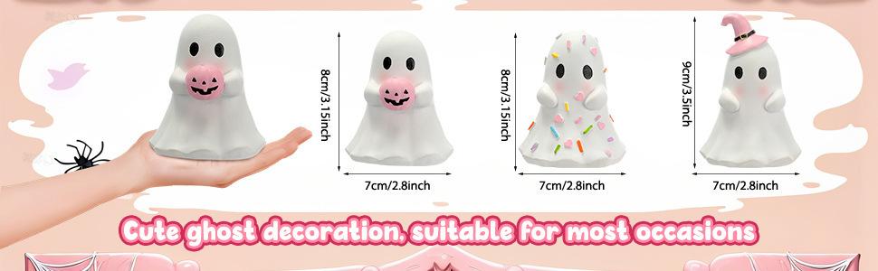 Cute pink ghost Halloween decoration ornaments creative home desktop holiday party small ornaments resin craft