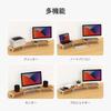 LOUKIN Monitor Desktop Computer Display Desktop Wooden Dual Monitor Stand for 44 X Fits Two Large Monitor Adjustable Length and Computer Up To Stand,