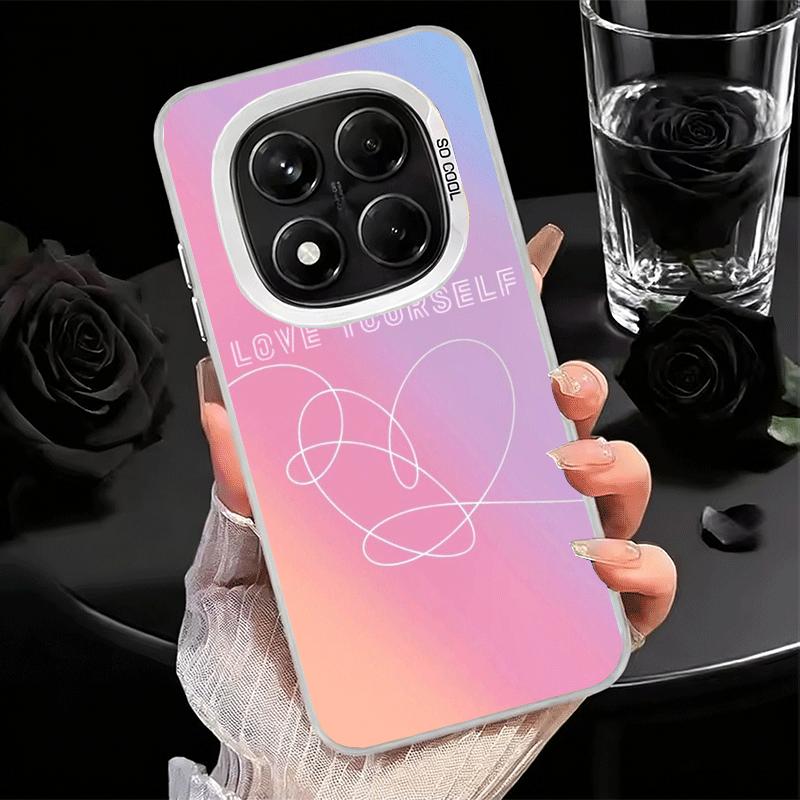 Love Yourself Flower Heart Line Kpop Shockproof Phone Case for Xiaomi Redmi Note 15 14 13 12 Pro Plus 11 11S 11T 5G Cover Anti F