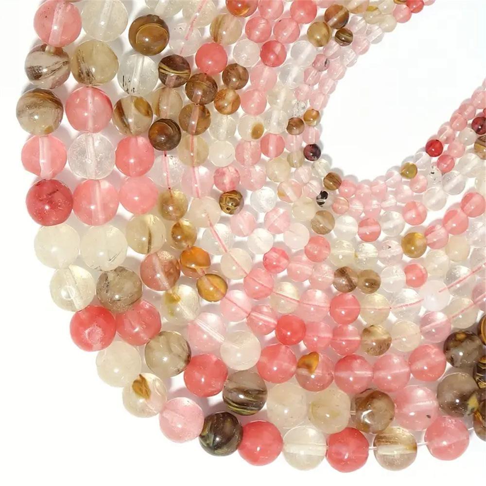 Ice Seed Watermelon Skin Bracelet Bead, Crystal Round Bead, Handmade Jewelry, Accessories, Semi-finished Products, Jewelry Materials