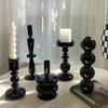 Customized Design Black Color Glass Taper Candle Holder for Wedding Home Party Table Centerpiece Black Popular Glass Candlestick