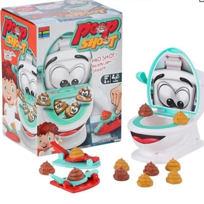Hra Poopshoot Zábavná Katapult Toaleta Stolní Hračka Pro 2 Hráče Výzva Koordinace Ruka-Oko Rekvizita Žertovná Hračka Dětská Stolní Hra