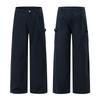American Retro Trendy Brand Washed Logging Overalls Men's Trend Solid Color Loose Wide-leg Straight Casual Long Pants