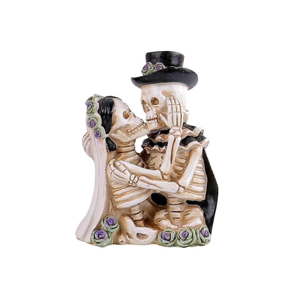 Funny Skeleton Resin Figurine Halloween Decoration for House Party Supplies