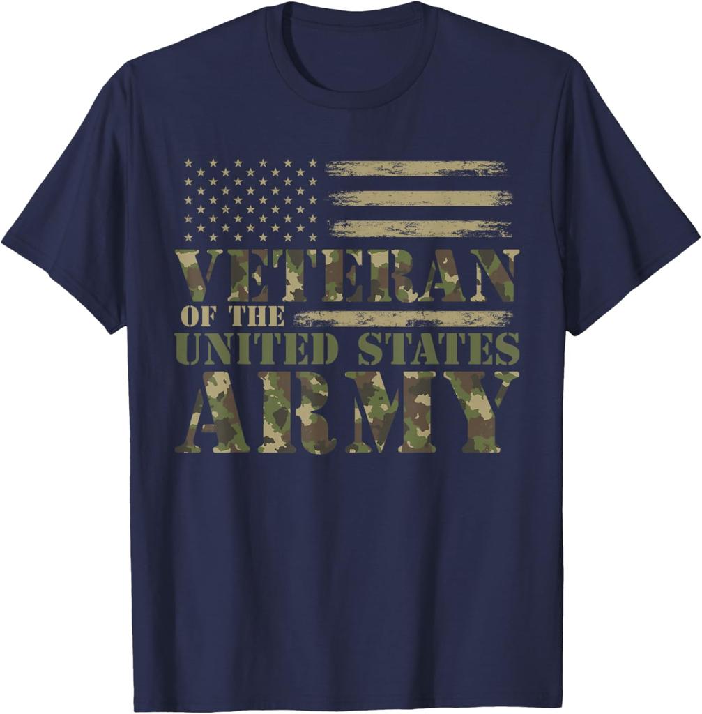 Veteran of The US Army Camouflage US Flag Veteran TShirt 100 Cotton ONeck Short Sleeve Summer Casual Mens Tshirt Streetwear