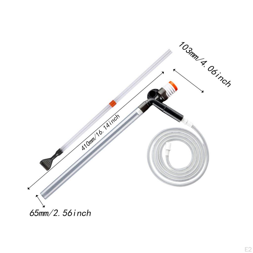 Aquarium Kiesreiniger Becken-Set Manuell Vielseitig mit Knopf Langer Düse Reinigungswerkzeug