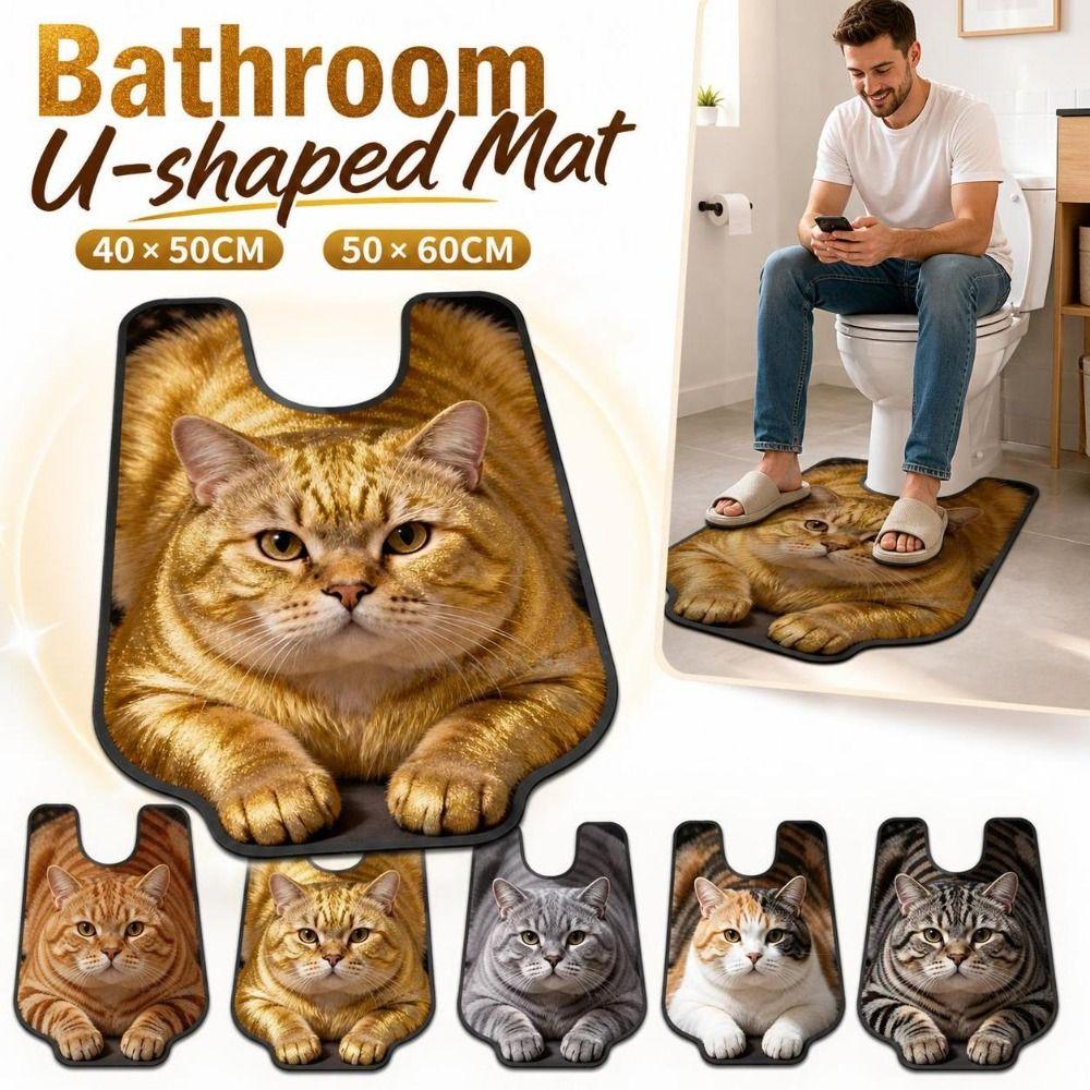 Alfombra Absorbente para Suelo de Baño Secado Rápido Felpudo Novedad para Baño Alfombrilla en Forma de U Hogar
