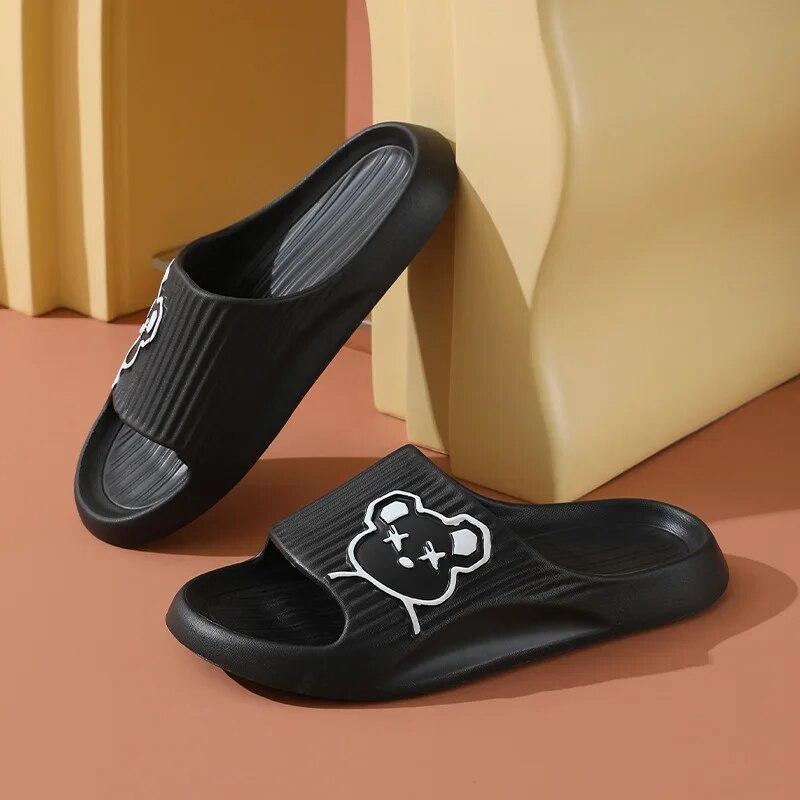 Women's and Men's Fashionable Cartoon Flip Flops, Soft and Thick Soled Non Slip Sandals for Indoor and Outdoor Use, Beach Slippers New Model