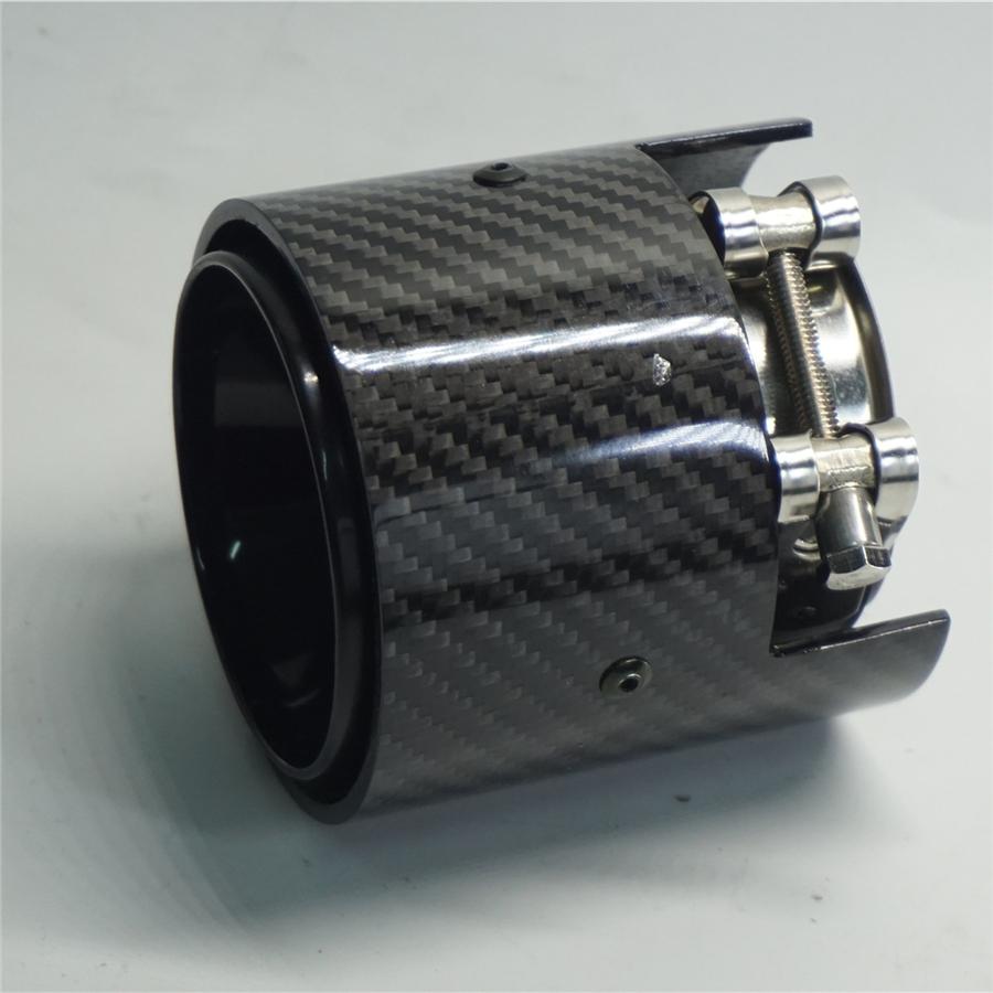 Car Carbon Fiber Exhaust End Tail Tips 63mm In 93MM OUT