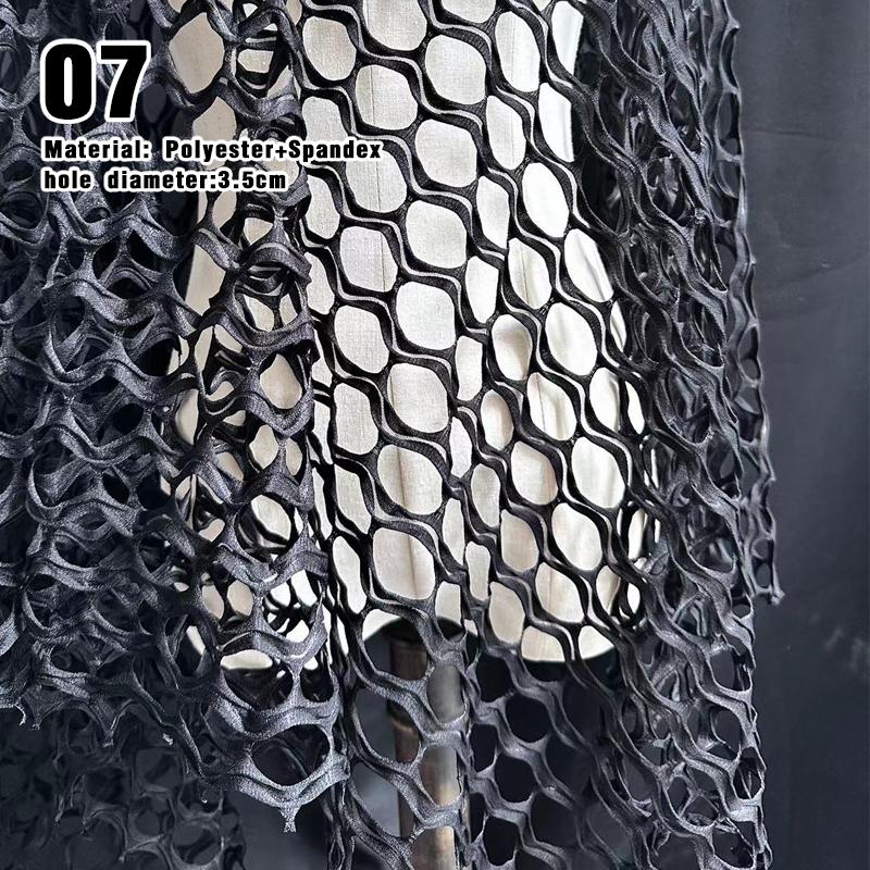 50*150cm Creative Cotton Mesh Fabric Hollow Texture Perspective Lace Clothing Designer Fabric For Sewing Apparel Costume