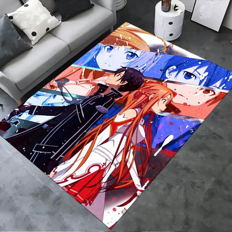 2026 NEW Sword Art Online Carpet Rug for Living Room Bedroom Home Sofa Decoration,Kids play Non-slip Floor Mat