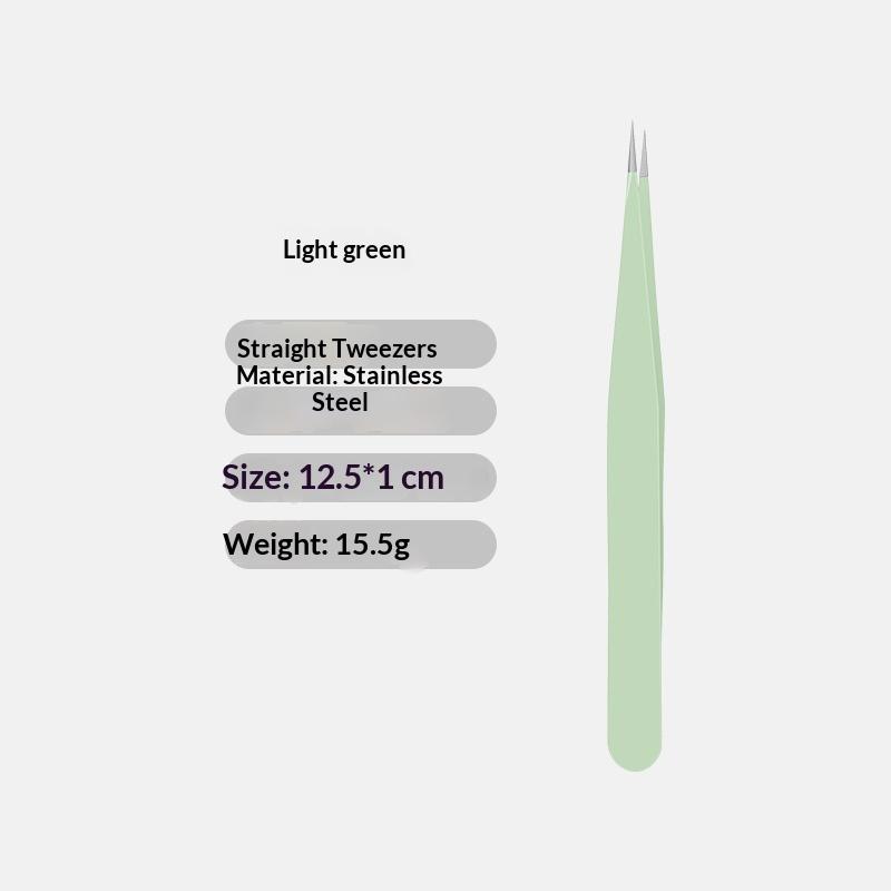 1Pcs Stainless Steel Eyelash Extension Tweezers Curved Straight Head Lashes Tweezer Non-Magnetic Eyelashes Nail Makeup Tools