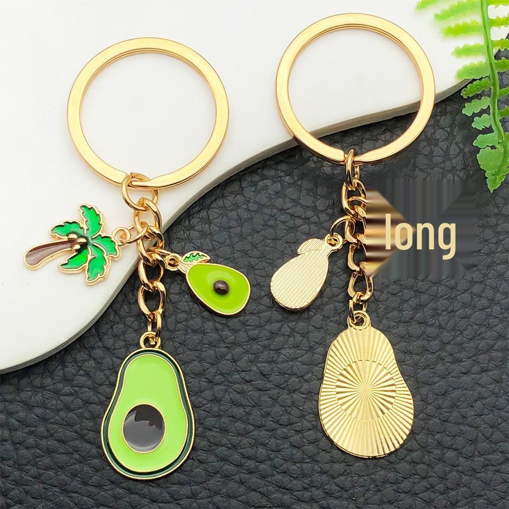 Cute Avocado & Coconut Tree Keychain Pendant