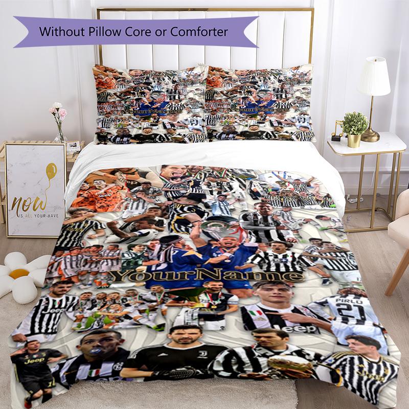 Juventus Customize Your Name Bedding Set Breathable Duvet Cover with Pillowcases Home Decoration Birthday Gift