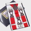 Men's Six-Clip Jacquard Wide Suspenders with Printed Webbing