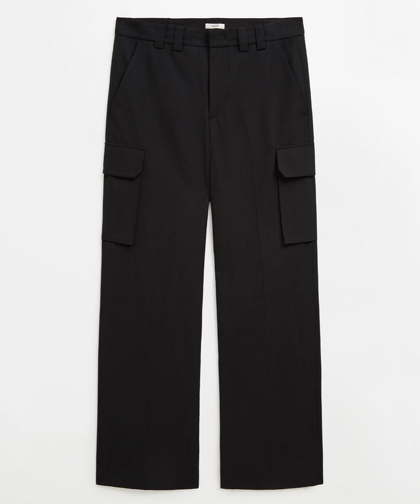 LMOOD Bellin Wool Cotton Rib Slacks Black