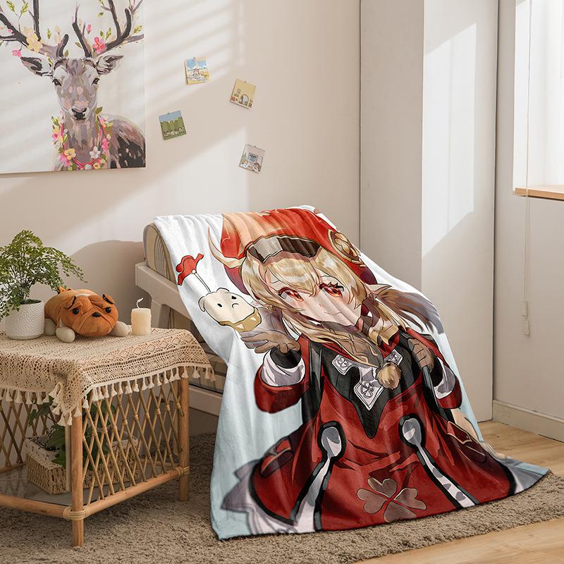 Cartoon Himan Yuanshen Series Double-Sided Flannel 3D Digital Printing Blanket Blanket