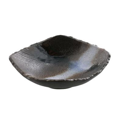 Tableware East Small Bowl 16.5cm Japanese Tableware Deformed Diamond Shape Black Sea