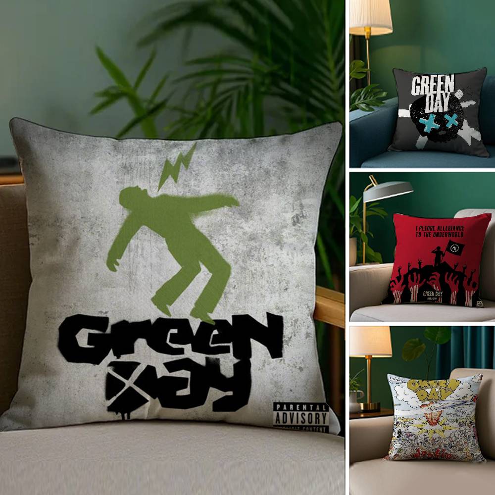 G-Green Day S-Saviors Pillow Case Sofa Living Room Bedroom Double-sided Printing Square Cushion Nap Time Pillow Case