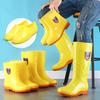 Yellow medium and high tube water shoes Jundeng men's and women's multi-height rain shoes food workshop rubber shoes fishing boots