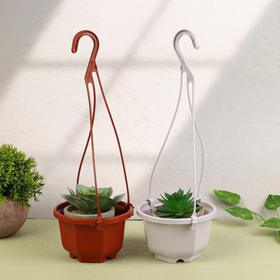 1Pc Hanging Octagonal Flowerpot Plastic Flower Succulent Orchid Hanging Pot