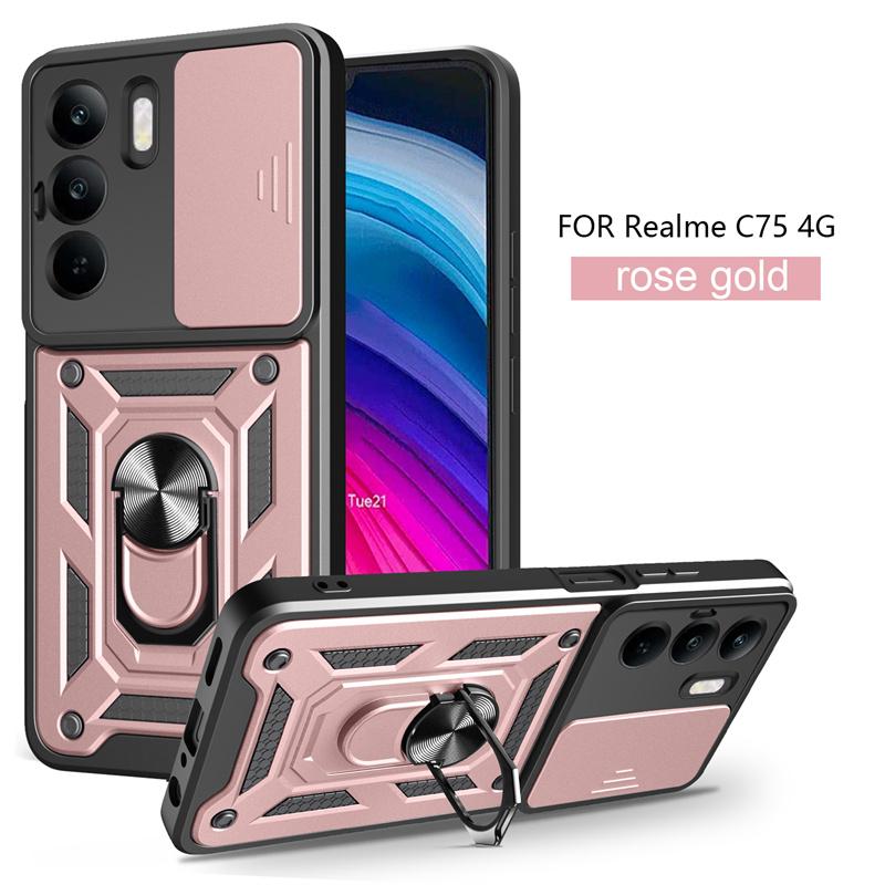 

Armor Shockproof Case For OPPO Realme C75 C67 C65 C61 C63 C55 C3 C51 C35 4G Cases Funda Push Pull Camera Lens Protect Cover Capa realme C75 4G