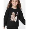 Kids Stylish Crewneck Printed Sweatshirt, Casual Athletic Long Sleeve Top for Daily Wear