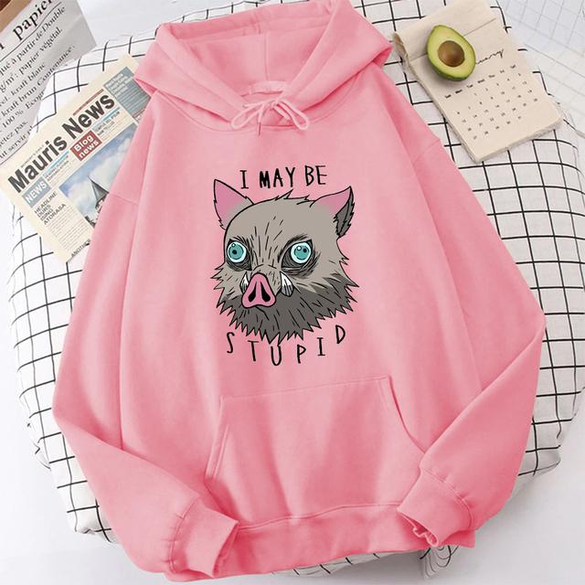 Demon Slayer Hashibira Inosuke Print Hoodies Harajuku Streetwear Spring Autumn Women Pullover Kimetsu No Yaiba Anime Sweatshirts