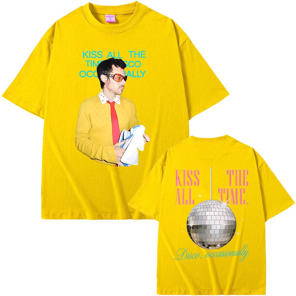 Küss Mich Immer Disco Gelegentlich Grafik T-Shirt Herren Damen Mode Hip Hop Übergroße T-Shirts Herren Freizeit Baumwoll-T-Shirts