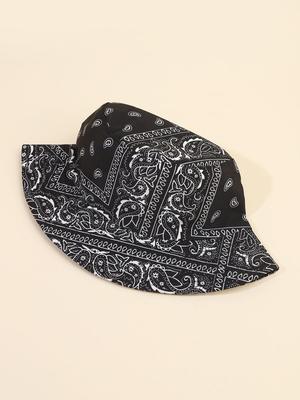 Classic Paisley Print Bucket Hat For Men Sun Protection Summer Outdoor Hat