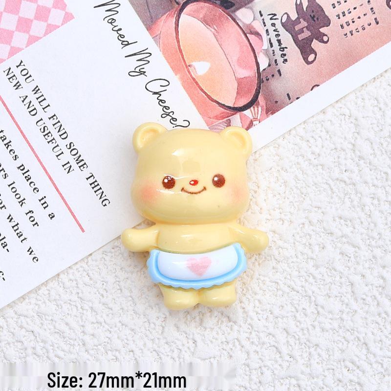 Sleepy Bear Cartoon Charms & Hair Clips - DIY Resin Shoe Decorations