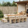 Vidaxl 13-Cz. Garden Furniture Set With Cushions, Beige, Poly Rattan