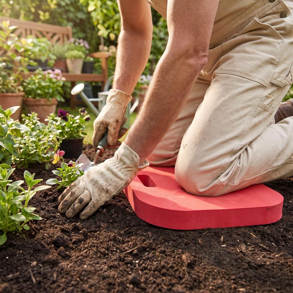 Genouillère de jardin avec trous pour les mains - Genouillère épaisse pour le jardinage, le yoga et les activités de plein air