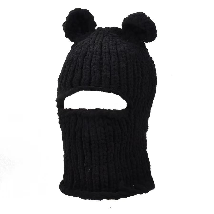 Japanese Popular Funny Devil Corner Crochet Knitted Beanie Hat Handmade Cute Long Ear Warm Cover Warm Wool Hat Spot