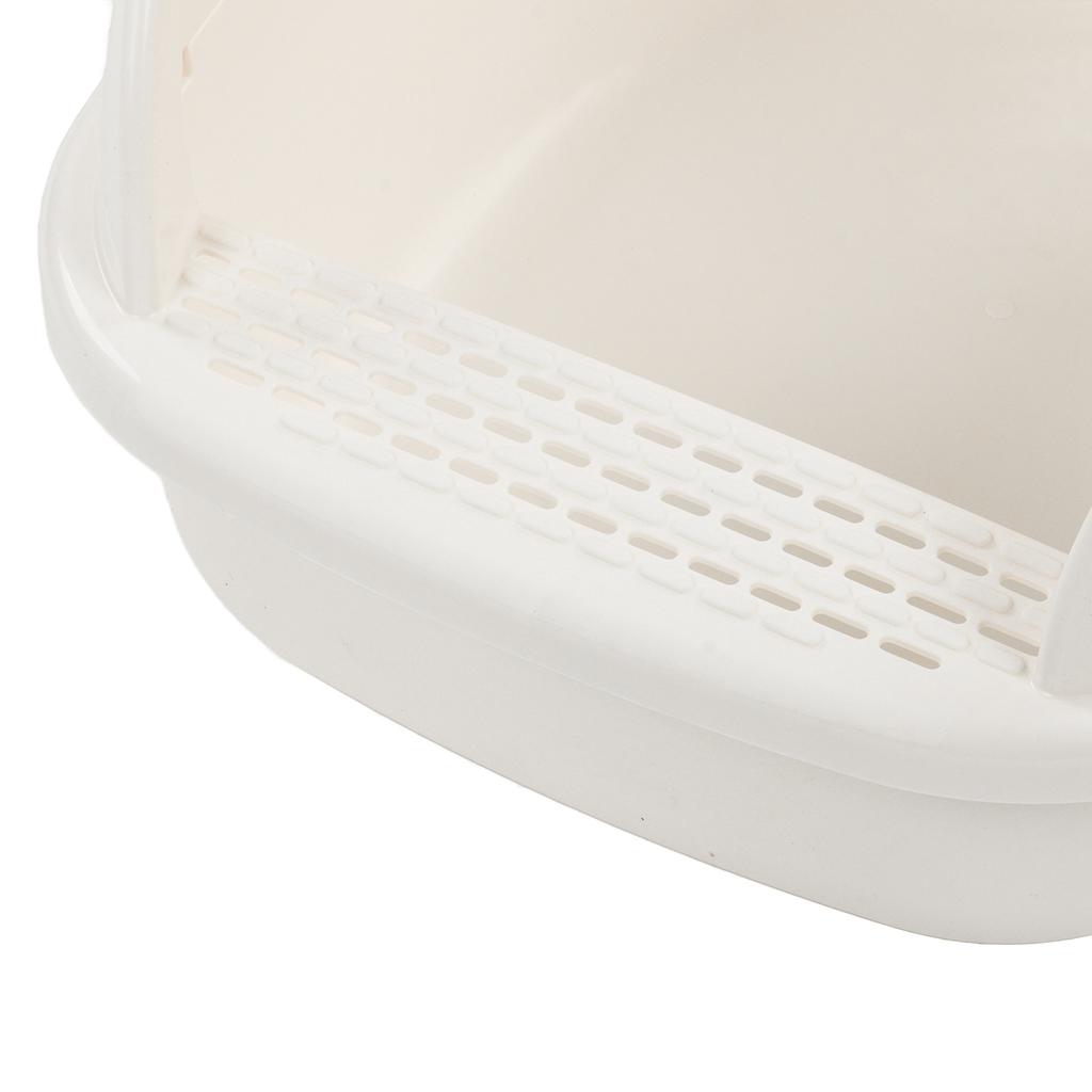 Cat Litter Box Semi Enclosed Large Capacity Prevent Sand Leakage Pet Kitten Toilet with Shovel Milk