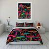 Colorful Mushroom Forest Print Bedding Duvet Cover Set Duvet Cover Pillowcases (1 * Duvet Cover 2 * Pillowcases, without duvet insert)