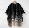 Light luxury versatile rough knitted women's shawl retro cape imitation cashmere scarf autumn and winter warm cape