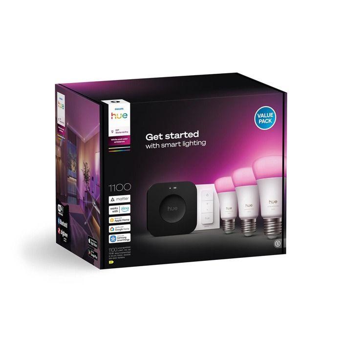 Verbundene Glühbirnen Philips Hue Hue WCA A60 E27 3er-Pack schwarz Pro EU