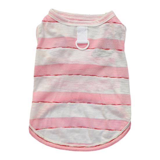 

Pet Vest Striped Contrasting Color Soft Breathable Dog Harness with Traction Ring Stretchy Fit Machine Washable Small Medium Large Pet Vest S рожевий