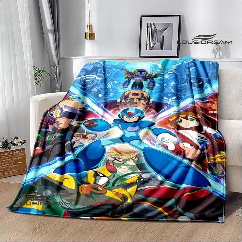 Rockman Game Cartoon Printed Blankets Warm Blanket Soft and Comfortable Home Travel Bed Blanket Picnic Blanket Birthday Gift