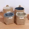 1Pc Wall Hanging Storage Bags Cotton Linen Storage Basket Foldable Wall Hanging Basket Family Organizer Box Decorative Bag