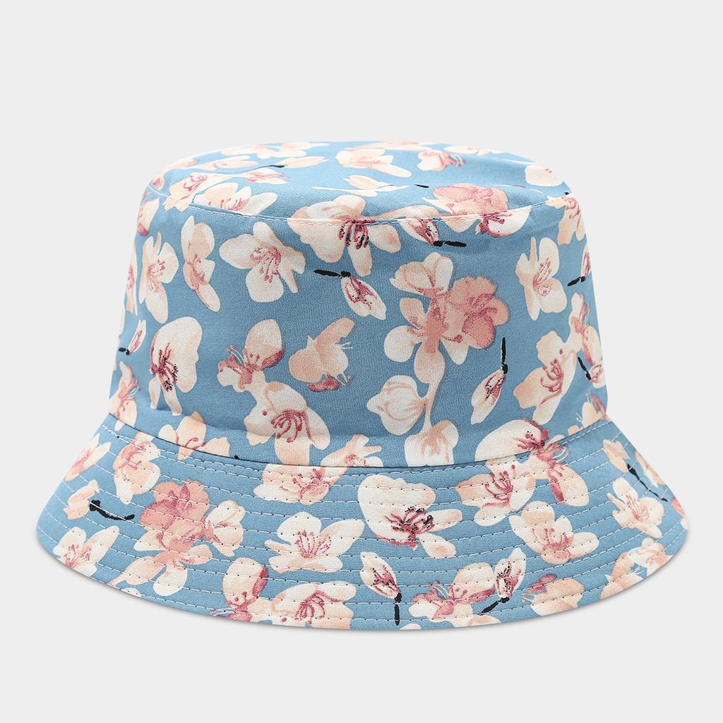 Double-sided Bucket Hat Women's Spring and Summer New Colorful Graffiti Flower Pot Hat Trendy Foldable Sun Hat Shows Small Face
