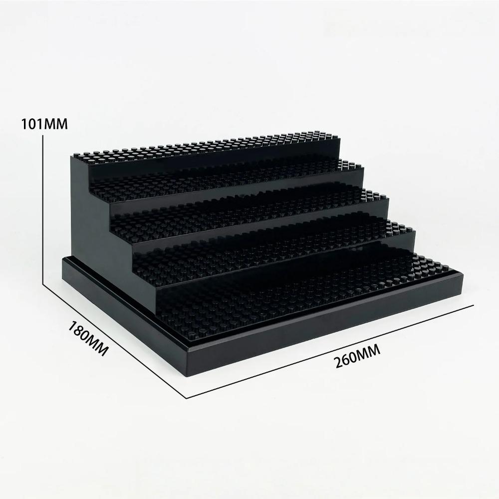 

Mini doll display box, with 5 steps, compatible with main brand building figures, building doll storage box, large capacity чорний