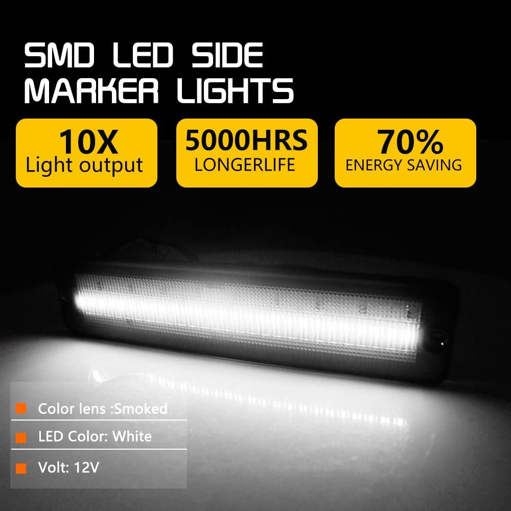 For 1987 1988 1989 1990 1991 1992 1993 1994 1995 Jeep Wrangler YJ Fender Front Bumper Passenger Side Marker lights White LED