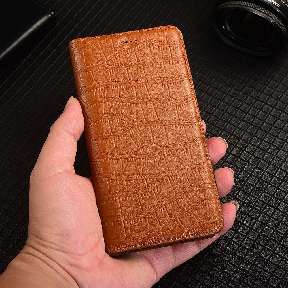 Crocodile Belly Genuine Leather Flip Case For Asus Zenfone 5 5Z 6 7 8 9 10 11 12 ZS620KL ZE620KL ZS630KL Pro Flip Ultra Wallet