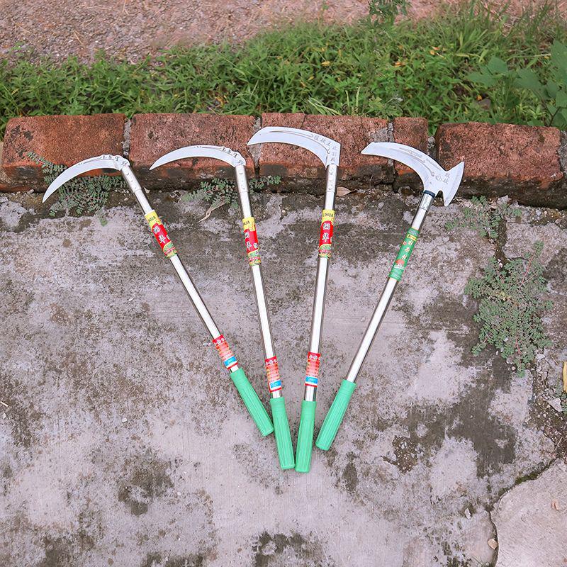 Sense mit extra langem Stiel für Gras, Mais, Weizen und Camping