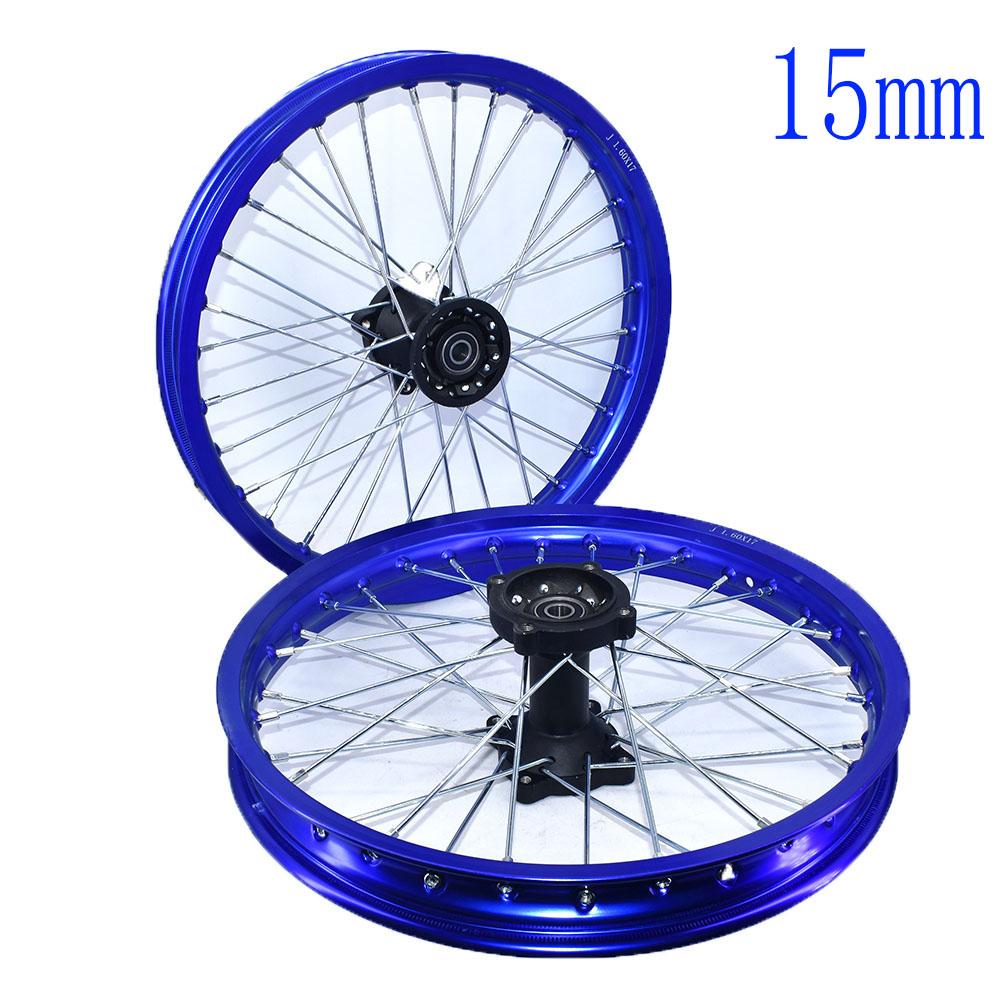 Aluminum Alloy 1.60-17 Inch Front 1.60-17 Inch Rear Rims  Wheel Rims Black Hub For KLX CRF   Kayo BSE Dirt Pit Bike Motorcycle